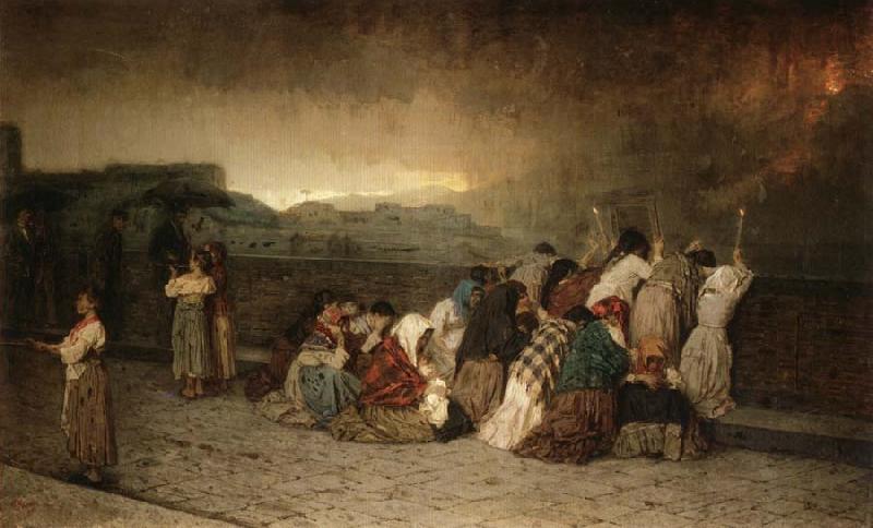 Gioacchino Toma Rain of Ash from Vesuvius oil painting picture